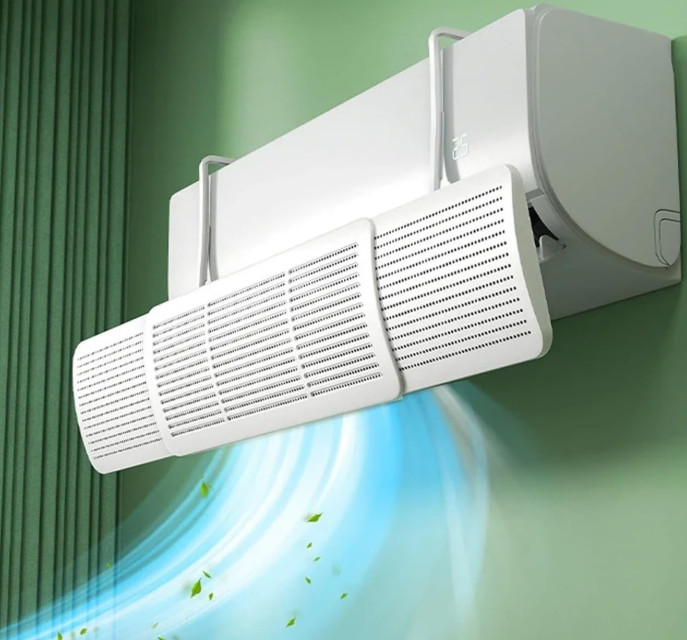 Retractable Ac Wind Deflector For Wall-Mounted Units (Anti-Direct-Blow)